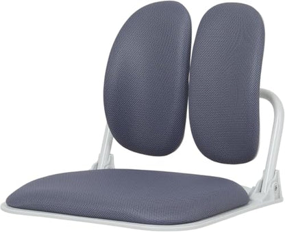 Ergonomic Dual-Backrests Floor Chair with Back Support (Grey) | Reduce pressure on your back by up to 50% - color: Grey