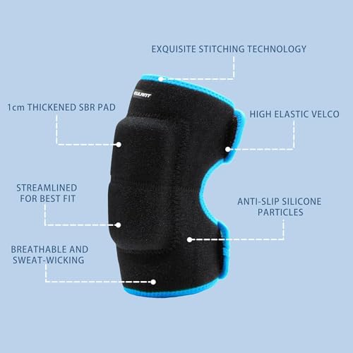 Elbow Pads and Knee Pads for Kids,Protective Pad Sets with Thickened Pad - color: Blue, size: Medium