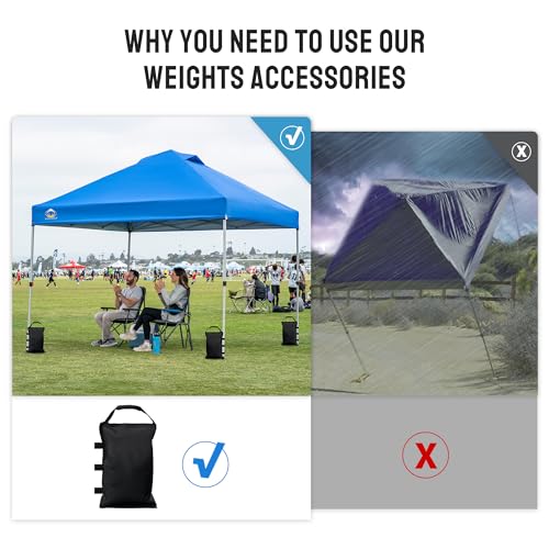 CROWN SHADES Sand Bags for Canopy Legs, 120 LBS, Blue (Unfilled) - color: Blue, size: 120lbs