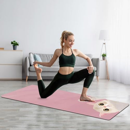 FOLAI Extra Thick Yoga Mat 6mm - color: pink cat