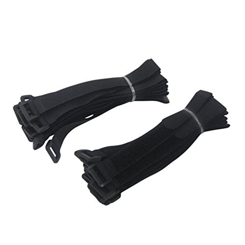 YiwerDer [30 Pack] 8 Inch Hook and Loop Straps Reusable Fastening Cable Strap, Durable Self Adhesive Cable Ties to Keep Your Place from Tangled Messes of Cord - style: 8" x 0.6Inch