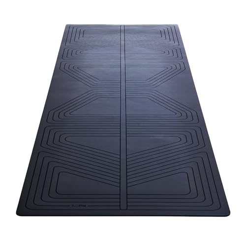 agoy PRO+ WARRIOR - Premium Non-Slip Yoga Mat – Eco-Conscious Design - PU Mat With Wet/Dry Grip+ - Focus Alignment - Lazer-Etched Technology - A Portable Standard Size Mat for All Styles of Yoga - color: GRAPHITE