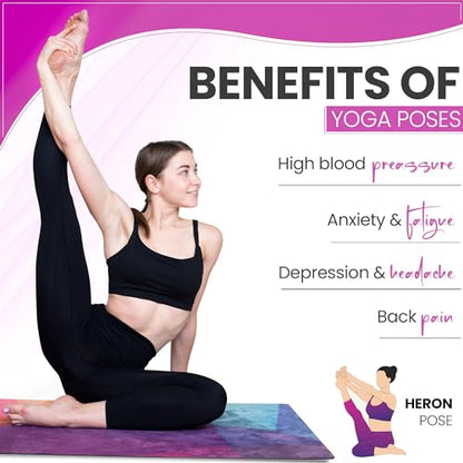 JAZZY BLANC Yoga Poses Poster with Magnetic Frame – 36 x 24-inch Premium Yoga Poster – Waterproof Yoga Poster – Yoga Accessories – Yoga Wall Art with 77 Yoga Poses and Stretches. (Pink)