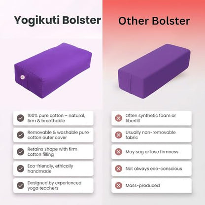 Rectangular Cotton Yoga Bolster, Yoga Pillow, Yoga Cushion, Yin yoga Bolster, Iyengar yoga bolster - color: Purple