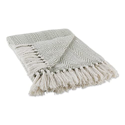 DII Herringbone Striped Collection Cotton Throw Blanket, 50x60, Artichoke - color: Artichoke, size: 50x60"