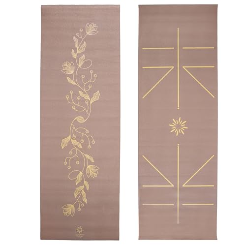Ascend 6mm Thick Yoga Mat, 72x24in - color: Golden Mocha - Printed