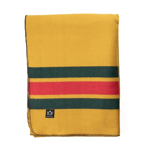 Arcturus Rainier Wool Blanket - Warm, Heavy, Washable, Bed Blanket | Great for Home & Camping (North Cascades, Queen) - color: North Cascades, size: Queen