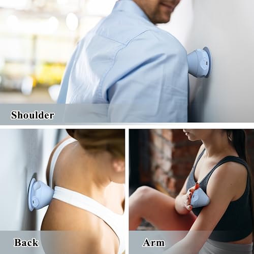 PROIRON Mountable Massage Ball with Suction Cup Pinpoint Deep Tissue Muscle Knot & Sore Relief, Vibration & Heating Trigger Point Massage Tool for Back Neck, Self-Massage Tool - color: Blue