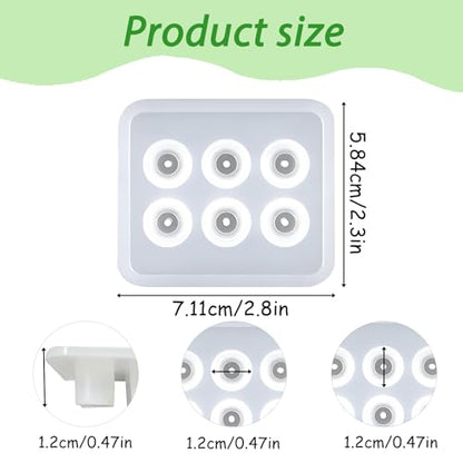 Silicone Jewelry with Hole Molds, 6 Cavity Ellipse Beads, for Jewelry, Polymer Clay, Soap Making, Cabochon Gemstone DIY Crafting Projects - color: White(LJ-117)