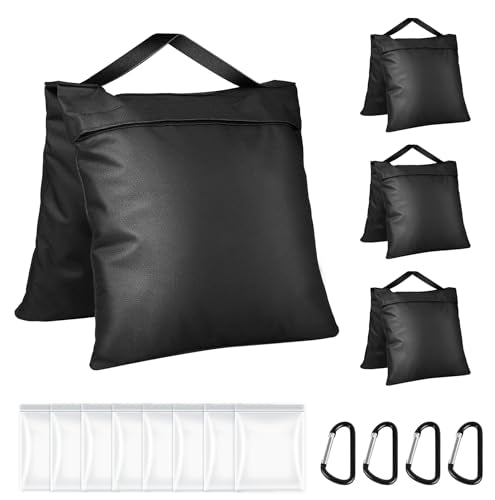 4 Packs Sandbags for Weight, Sand Bags for Patio, Tripod, No Sand - color: Black, size: 4 PCS