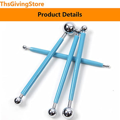 4 Piece Clay Sculpting Tools Kit, Double-Ended Metal Ball Tools Stylus Cake Decoration Modeling Tools Set, Wax Carving Tools Embossing Tools