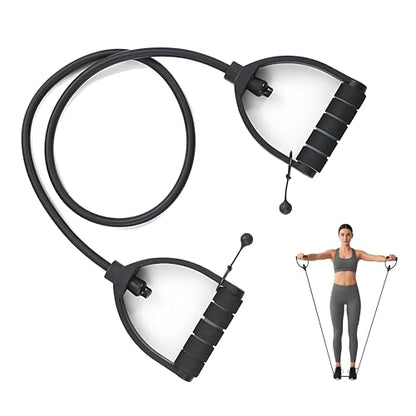Resistance Bands with Handles, Adjustable Length Exercise Bands for Home Workouts & Physical Therapy, Strap for Arms, Legs & Full Body Fitness - color: Black