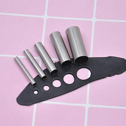 Clay Cutters,7Pcs Hole Hollow Punch Cutter Set Stainless Steel Indentation Round Circle Shape Cutters Mold Ceramics Dotting Baking Mold Cutter Punch Tools for Clay Pottery Craft with Storage Case(B2) | Stainless Steel Indentation Round Circle Shape Cutter