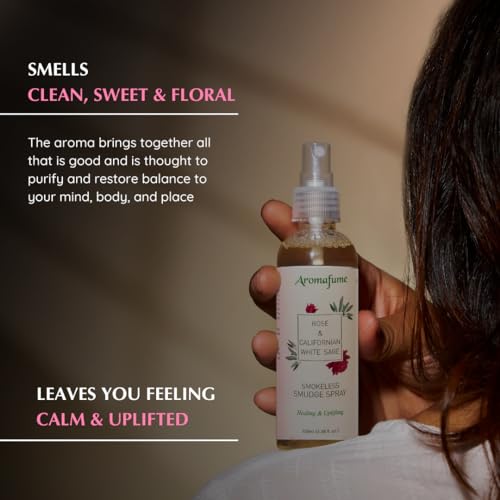 White Sage and Rose Smudge Spray for Spiritual Cleansing, Aromafume - color: White Sage & Rose