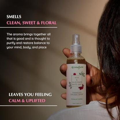 White Sage and Rose Smudge Spray for Spiritual Cleansing, Aromafume - color: White Sage & Rose