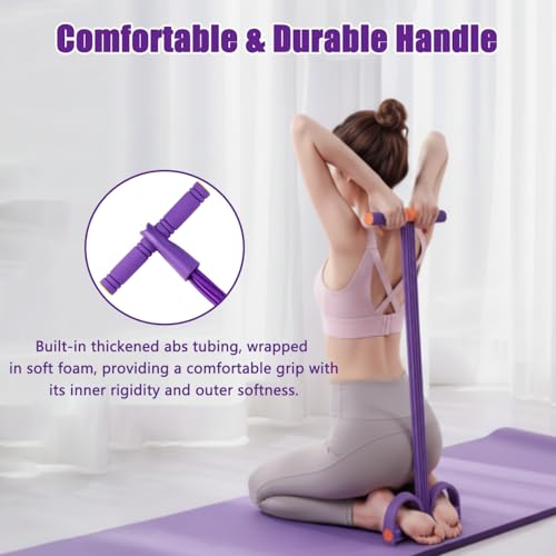 Pedal Resistance Band with Handle, 6-Tube Elastic Yoga Pedal Puller