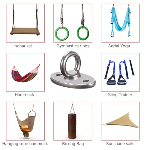 Wall Ceiling Mount Bracket for Suspension Strap Trainer, 2800lb Capacity, Body Weight Strength Training Systems, Aerial Yoga Swing, Resistance Band, Hammock, Battle Rope, Boxing Equipment