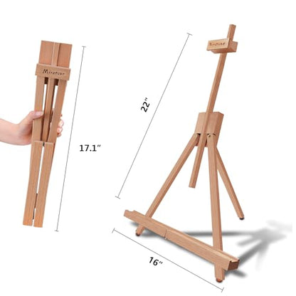 Painting Easel, A-Frame Wooden Tabletop Easel Display Stand (2 Pack) | Adjustable, Holding Canvas Up to 22" High, Foldable, Portable Multiple Use Photo and Sign Holder, Gift for Artist Beginner - style: 2 Pack