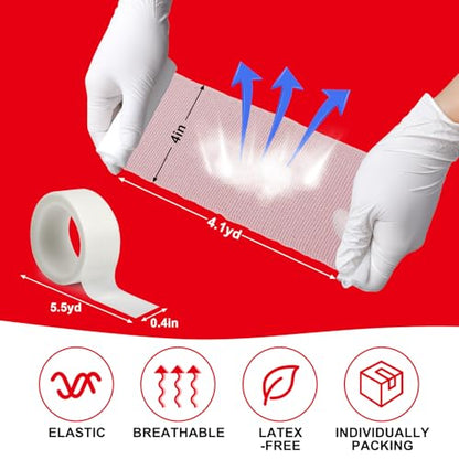 DMSKY 180 Pack Gauze Rolls, 4 in x 4.1 Yards | Individually Wrapped Gauze Wrap Roll for Wounds, Premium Rolled Gauze Bandage Wrap, Mummy Wraps - color: 180pack, size: 4 IN