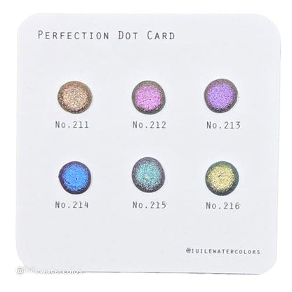 IUILE Handmade Watercolor Paints - Perfection Dot Card (6 colors). Color Shift, Metallic, Shiny, Shimmer - color: Perfection Dot