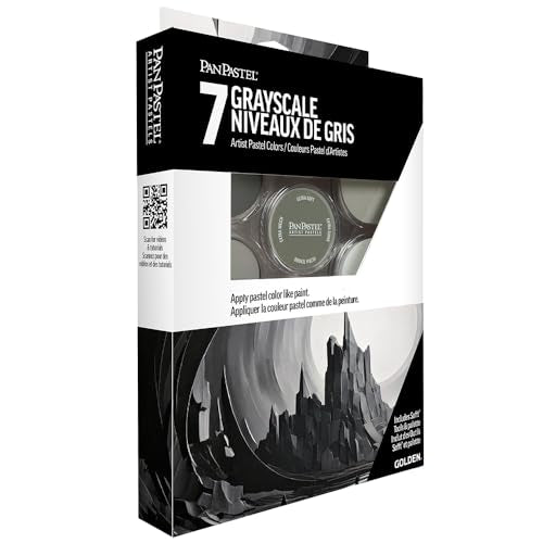 PanPastel Artist Pastels by GOLDEN, Grayscale Set, 7 Color, Professional Artist Pastels, Unique Pan Format (cake-like)