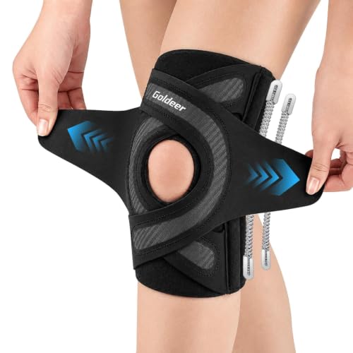 Knee Brace Support with Side Stabilizers for Knee Pain Relief,L - size: Large