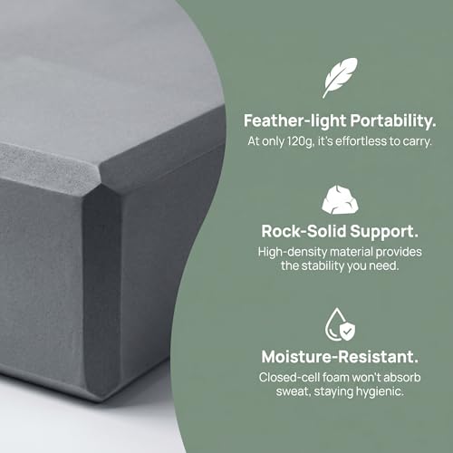 Yoga Blocks, EVA Foam Workout Equipment, High Density Foam Blocks with Non-Slip Surface, Beveled Edges for Yoga, Pilates, Stretching, Meditation, Home Gym Essentials, 9" x 6" x 3" - color: Purple