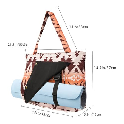 Yoga Mat Bag Yoga Bags and Carriers Fits All Your Stuff Yoga Tote Bag with Zipper Pocket Yoga Mat Carrier Pilates Bag Take in Out Mat Easily - color: Boho Camel