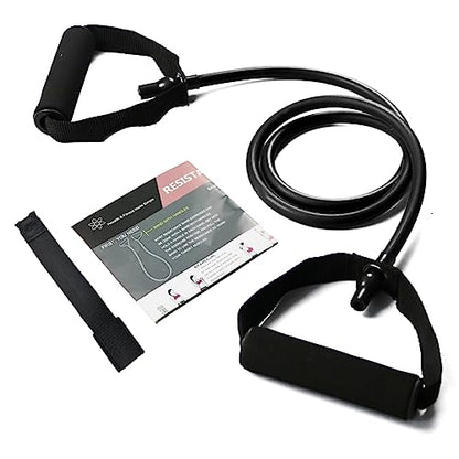 Resistance Bands with Handles, Exercise Bands with Handles, Door Anchor - color: black-50lbs