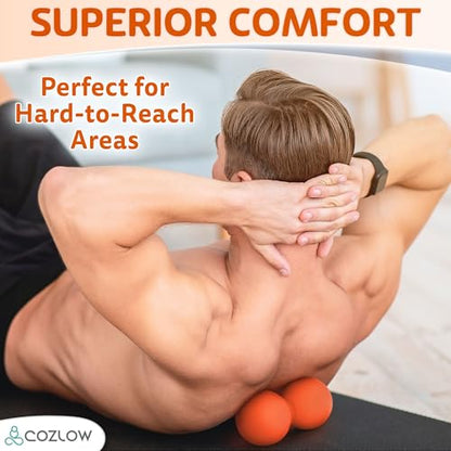 Peanut Massage Ball - Deep Tissue Therapy, Pain Relief - Energizing Orange - color: Energizing Orange