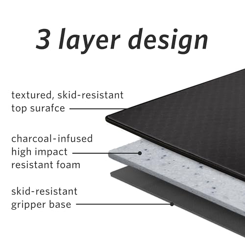 MICRODRY Deluxe Fitness Exercise Yoga Mat for Home & Gym, Extra Thick for High Impact Training, Multi Layered Skid Resistant Surface, Odor Neutralizing with Carrying Strap - color: Black, size: 26"W x 72"L