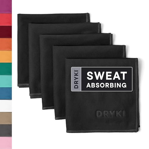 DRYKI Pocket-Sized Sweat Towels - Original Sweat Absorbing Handkerchiefs - color: Black
