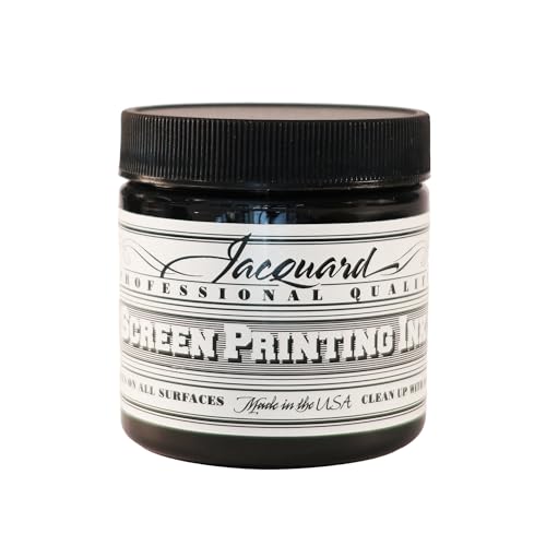 Jacquard Professional Screen Print Ink, Water-Soluable, 4oz Jar, Black (117)