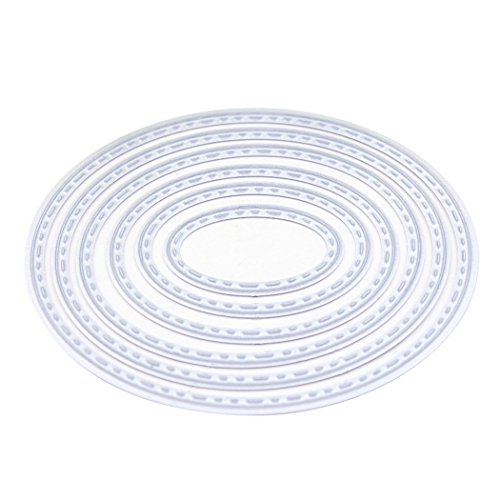 Metal Die Cutting Dies for DIY Scrapbooking Photo Album Decorative Embossing Folder Stencil (6Pcs Oval) - style: Oval