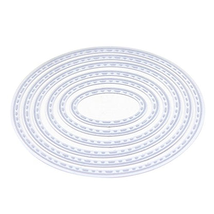 Metal Die Cutting Dies for DIY Scrapbooking Photo Album Decorative Embossing Folder Stencil (6Pcs Oval) - style: Oval
