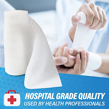 AFFORDTEX Gauze Bandages – 36 Rolls - Premium First Aid Supplies for Safe Adventuring – Flexible, Stretchable, and Breathable Gauze Rolls – 4” x 4.1 Yards Bandage Wrap for Wound Dressing - size: 4" Pack of 36 Rolls