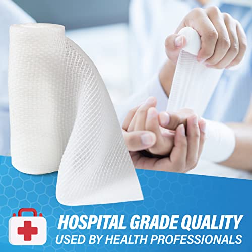 Gauze Rolls –36 Rolls- Premium First Aid Supplies for Safe Adventuring–Flexible, Stretchable, Breathable Gauze Bandage Rolls – 3” x 4.1 Yards Bandage Wrap for Wound Dressing - size: 3" Pack of 36 Rolls