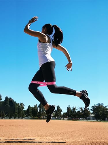 Fit Simplify Resistance Loop Exercise Bands with Instruction Guide and Carry Bag, Set of 5 - color: Berry