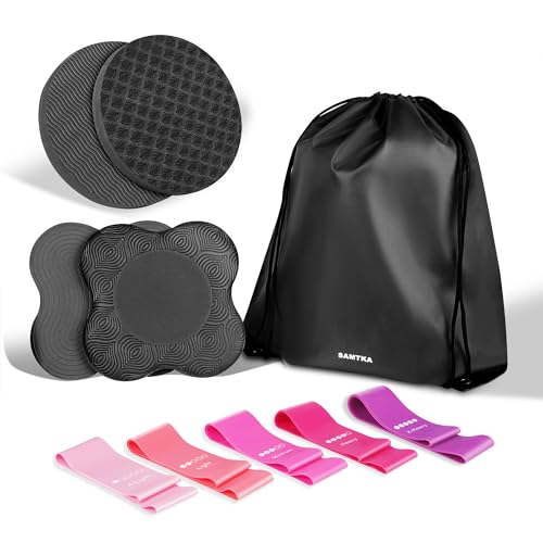 Premium Exercise Knee Support Set of 10 | Thick Foam Yoga Pilates Cushion for Women Men | Knees Elbows Wrists Hands Head Protection - color: Black
