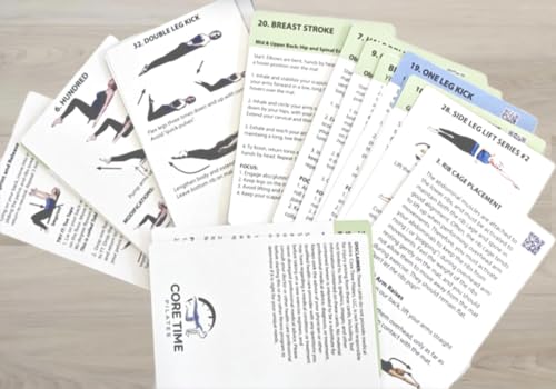 52 Premium Pilates Cards - 40 Pilates exercises- Ideal for Beginners or Students- Led by Stott Pilates Certified Instructor- Detailed photos- Video Instructions - Do Pilates at Home- No equipment needed.