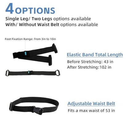 Leg Lifter Strap & Stretching Aid for Stroke Recovery, Hands-Free Physical Therapy Band for Elderly & Bedridden, Leg Rehabilitation Equipment for Knee/Hip Surgery & Foot Drop (1 Foot+ Waist Belt) - color: 1 Foot+ Waist Belt