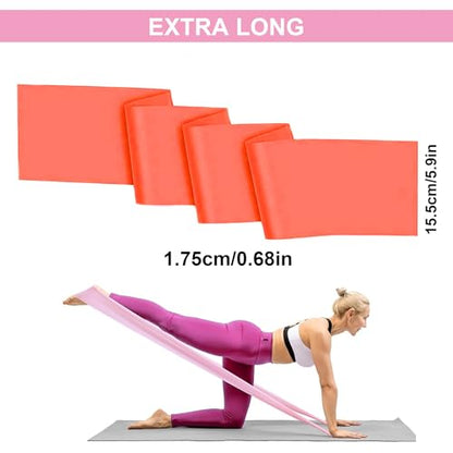 Resistance Bands, Non-Latex Elastic Exercise Bands for Upper and Lower Body, Strength Training Without Weights, Ideal for Physical Therapy, Pilates, Rehab, Home Fitness, Beginners - color: Red