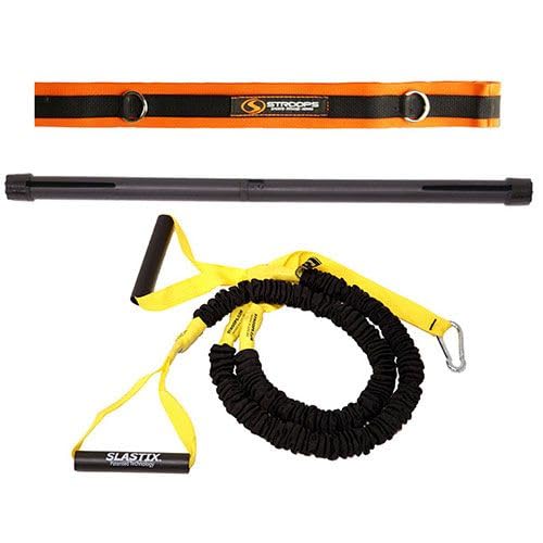 Stroops Slastix Dual Resistance Bands Training Kit - Complete Resistance Band Set for Strength, Mobility & Full-Body Workout | 90 System Spine Strap - color: Black, size: Light