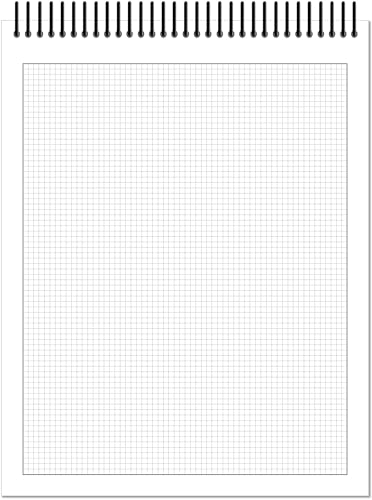 Orange Media Grid Sketchbook. Spiral Bound. Top Spine. Multi-Media. (8.5" x 11") 1/8" Box. (Grey Grid). SB-50100-TS - color: Grey Grid