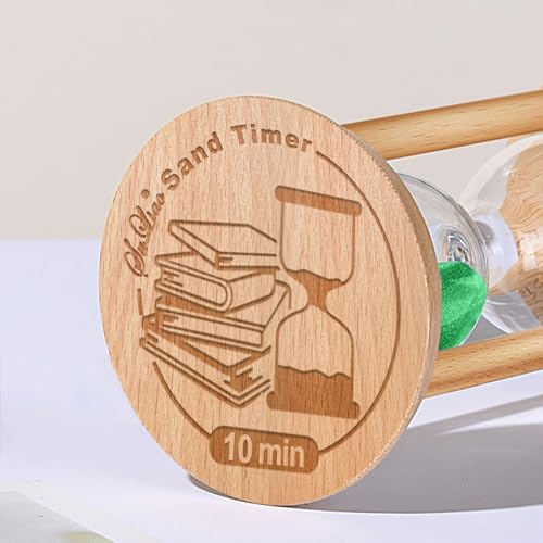 SuLiao Wooden Sand Timer 10 Minute Hourglass, Wood Turquoise Sand Clock, Small Watch 10 Min Timer, Hour Glass Sandglass for Home, Reloj De Arena, Office, Decorative, Game, Classroom - color: Green, size: 10 Min