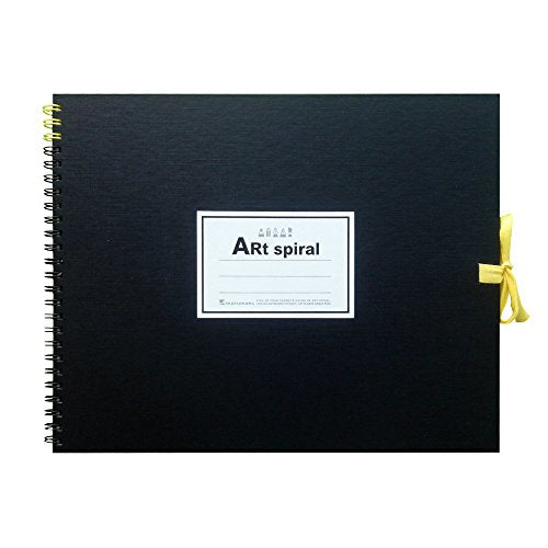 Maruman Art Spiral Sketch Book, F3, 8.74" x 11.26", 24 Sheets, Black | Drawing Pad With Acid-Free Art Paper & Twin-Wire Binding, Premium Drawing Paper Sketchbook, Sketch Pad Made in Japan - color: Black, size: F3 (8.74" x 11.26")