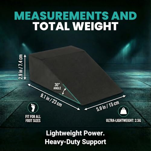 2 Pack Squat Wedge Block for Heel Elevated Squat Weightlifting Calf Stretcher Slant Board for Mobility Balance and Strength Performance
