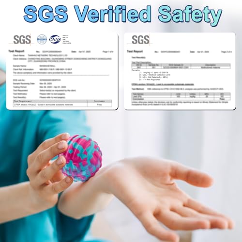 Deep Tissue Massage Ball for Exercise & Recovery - SGS Certification - Targets Back, Shoulder, Legs&Feet - Relieves Muscle Knots, Joint Pain&Tightness, Pressure Point Therapy- Myofascial Release Ball - color: Blue&pink, size: 2-Pack | 2.8-inch
