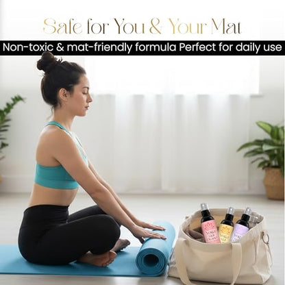 Combat Cleaner Yoga Mat Cleaner Spray Kit with Microfiber Towel, 3Pack