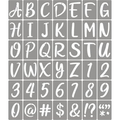 3 Inch Letter Stencils for Painting - 42 Pack Alphabet Letter Number Templates with Signs, Reusable Plastic Alphabet Number Stencils for Chalkboard Fabric Rock Wood Crafts Painting - size: 3 Inch